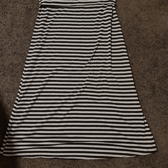 Blue grey striped maxi skirt - Picture 2 of 3
